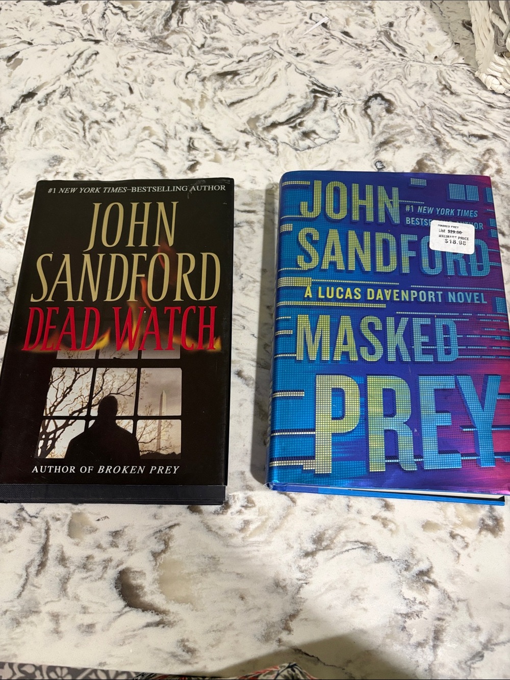 2 John Sandford Hardcover - books Masked Prey and Dead watch